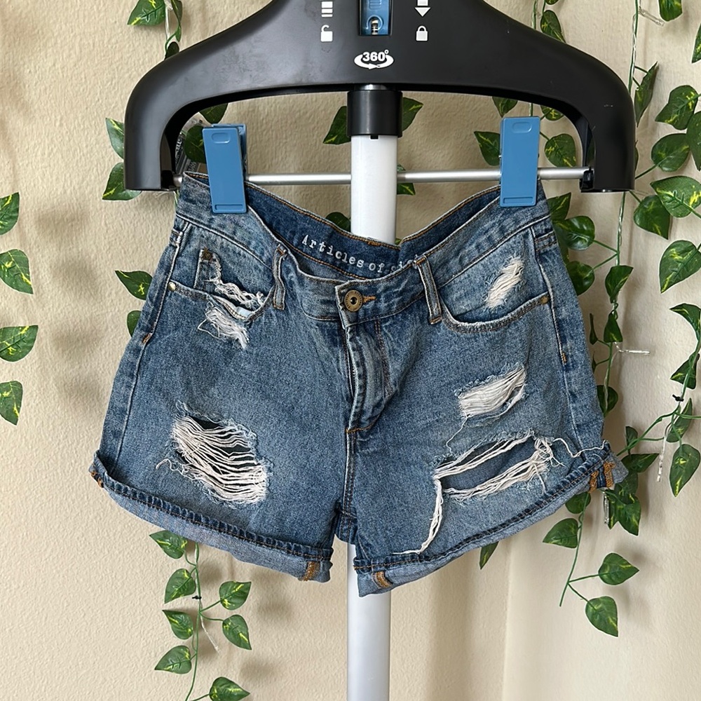 Distressed Denim Shorts